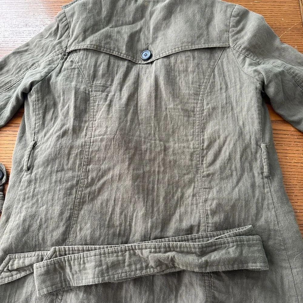 Vintage Forever 21 Khaki Cargo Barn Jacket Crinkle Military Grunge Lagenlook
